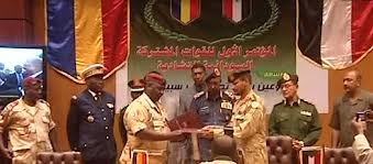 السودان يتسلم رئاسة القوات الأمنية المشتركة من تشاد. 6 المسار نيوز السودان يتسلم رئاسة القوات الأمنية المشتركة من تشاد.