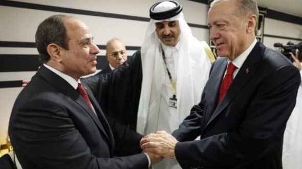 لقاء نادر بين أردوغان والسيسي 1 المسار نيوز لقاء نادر بين أردوغان والسيسي