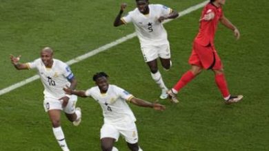غانا تتجاوز كوريا بثلاثة أهداف مقابل هدفين ، وتحيي آمالها في التأهل 4 المسار نيوز غانا تتجاوز كوريا بثلاثة أهداف مقابل هدفين ، وتحيي آمالها في التأهل
