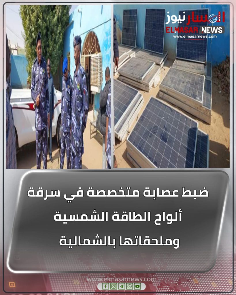 ضبط عصابة متخصصة في سرقة ألواح الطاقة الشمسية وملحقاتها بالشمالية 1 المسار نيوز ضبط عصابة متخصصة في سرقة ألواح الطاقة الشمسية وملحقاتها بالشمالية